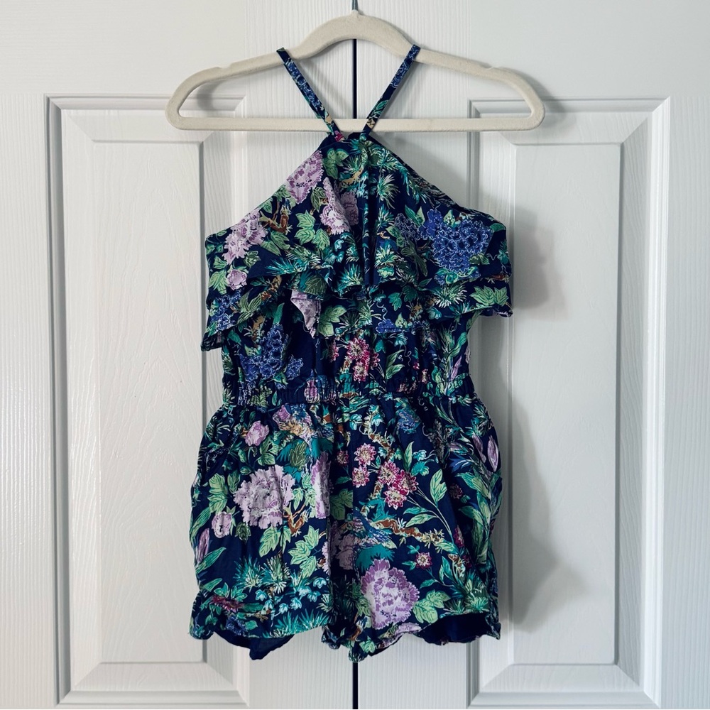 Janie and Jack Floral Halter Romper
